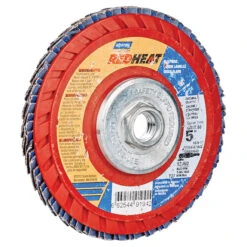 Norton RedHeat Type 27 Ceramic And Zirconia Abrasive Flap Disc - 5-in Dia - 5/8-11-in Arbor - 60 Grit