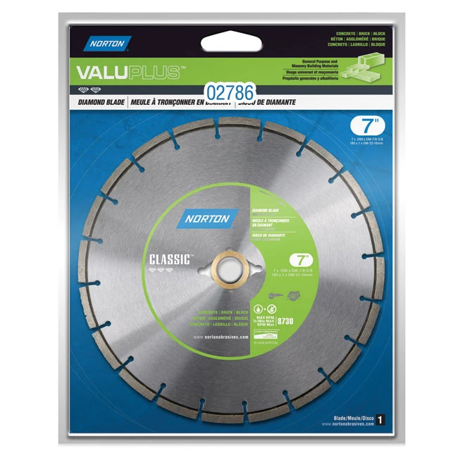Norton Concrete Circular Saw Blade - Segmented Rim - Diamond - 5/8-in To 7/8-in Arbor - 7-in Dia 3 Norton Concrete Circular Saw Blade - Segmented Rim - Diamond - 5/8-in To 7/8-in Arbor - 7-in Dia